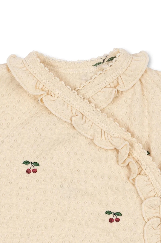 Κοριτσίστικα Βαμβακερά φορμάκια για μωρά Konges Sløjd SUI NEWBORN FRILL BODY GOTS KS101699 μπεζ