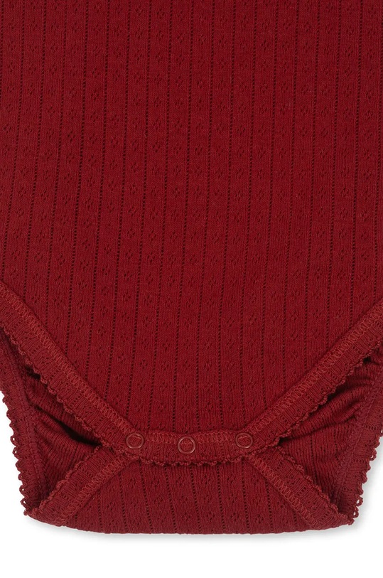 Konges Sløjd body bawełniane niemowlęce MINNIE BODY GOTS czerwony KS102051