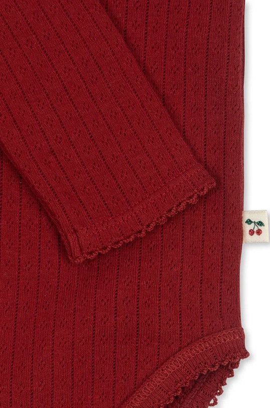 Konges Sløjd body bawełniane niemowlęce MINNIE BODY GOTS KS102051 czerwony