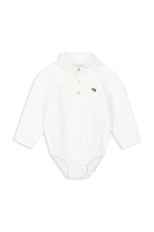 Дитяче бавовняне боді Konges Sløjd ROLF BABY SHIRT GOTS Для немовлят білий KS102087