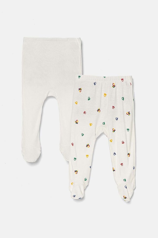 United Colors of Benetton salopete din bumbac pentru bebeluși 2-pack Produs pentru bebe alb 3FMG0F008.W.Seasonal