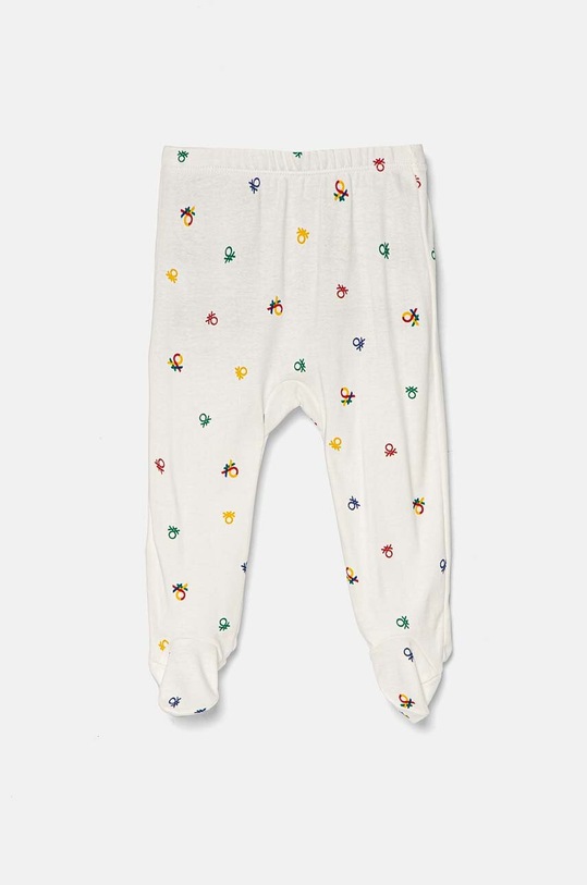 United Colors of Benetton salopete din bumbac pentru bebeluși 2-pack 3FMG0F008.W.Seasonal alb AW24
