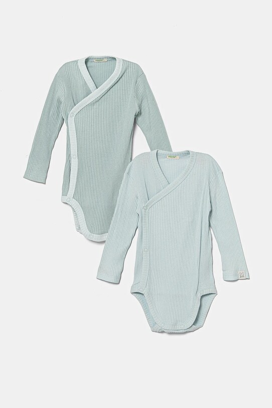 Детское боди из хлопка United Colors of Benetton 2 шт 2 шт бирюзовый 3FMG0B00Q.W.Seasonal