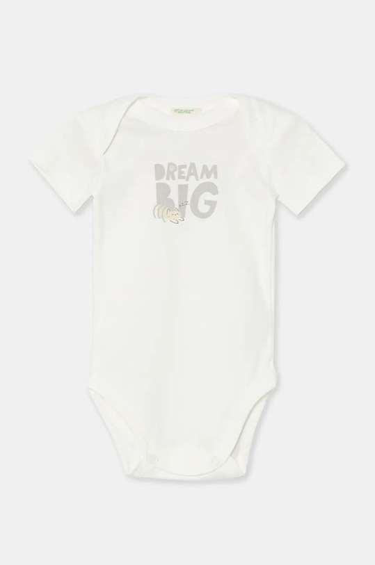 Pamučni bodi za bebe United Colors of Benetton 2-pack 3GI70B00S.W.Seasonal bijela AW24