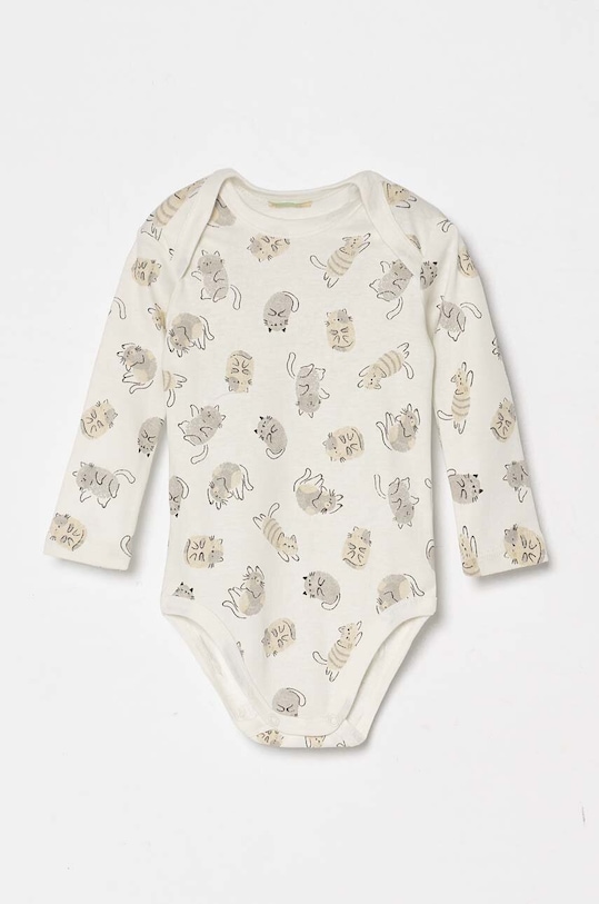 Bavlněné kojenecké body United Colors of Benetton 2-pack 3GI70B00R.W.Seasonal bílá AW24