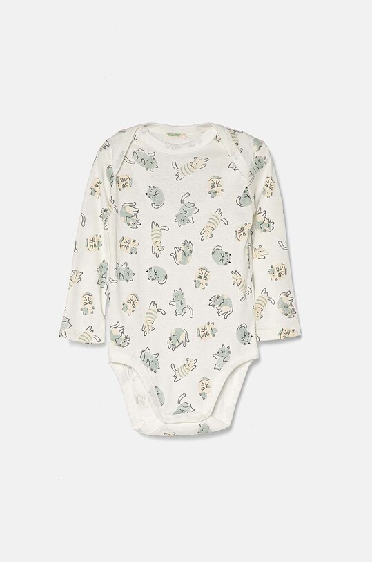 United Colors of Benetton body bawełniane niemowlęce 2-pack 3GI70B00R.W.Seasonal niebieski AW24