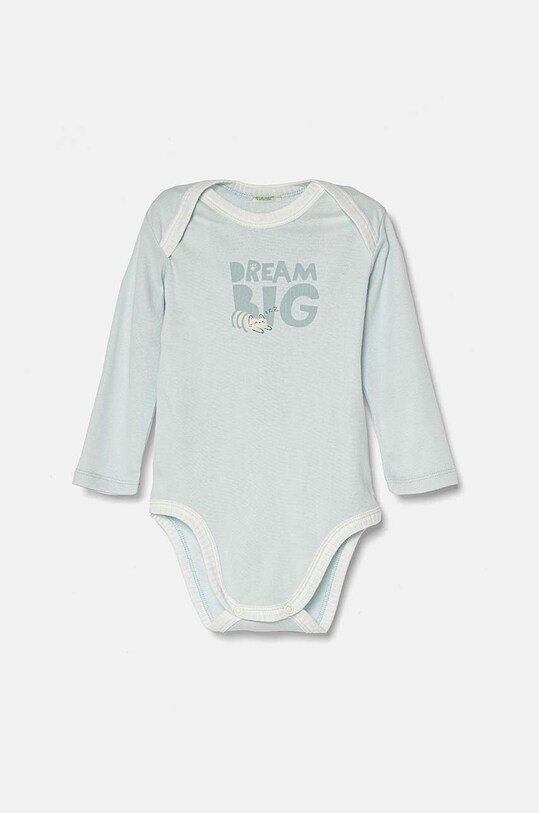 Dječaci Pamučni bodi za bebe United Colors of Benetton 2-pack 3GI70B00R.W.Seasonal plava