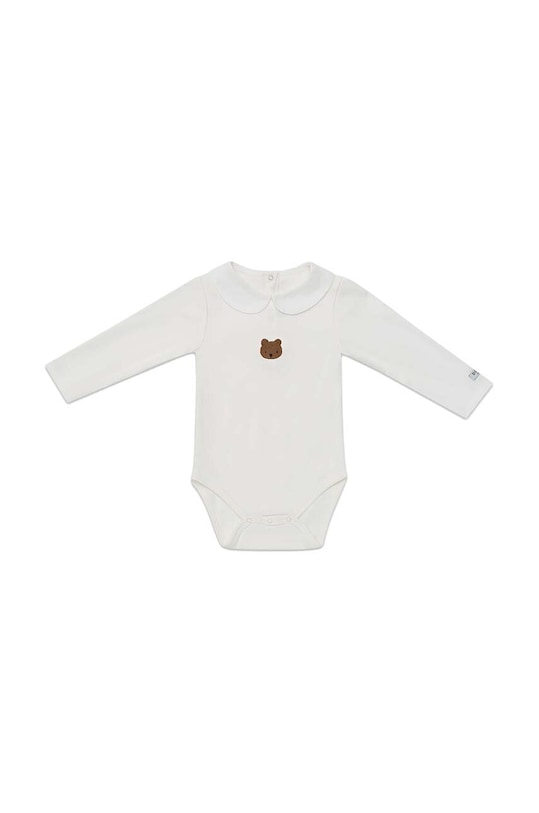 Дитяче бавовняне боді Donsje Davo Bodysuit Bear Для немовлят білий 3030101.