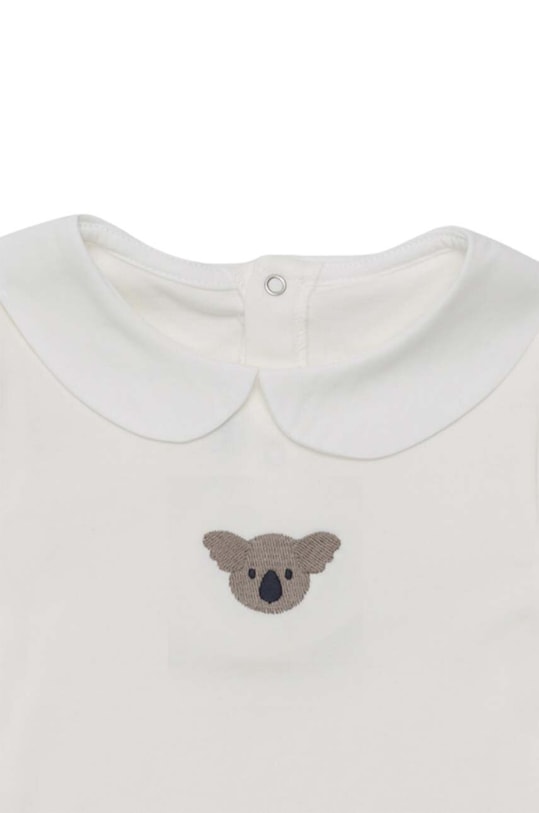 Donsje body din bumbac pentru bebelusi Davo Bodysuit Koala 3030104. alb