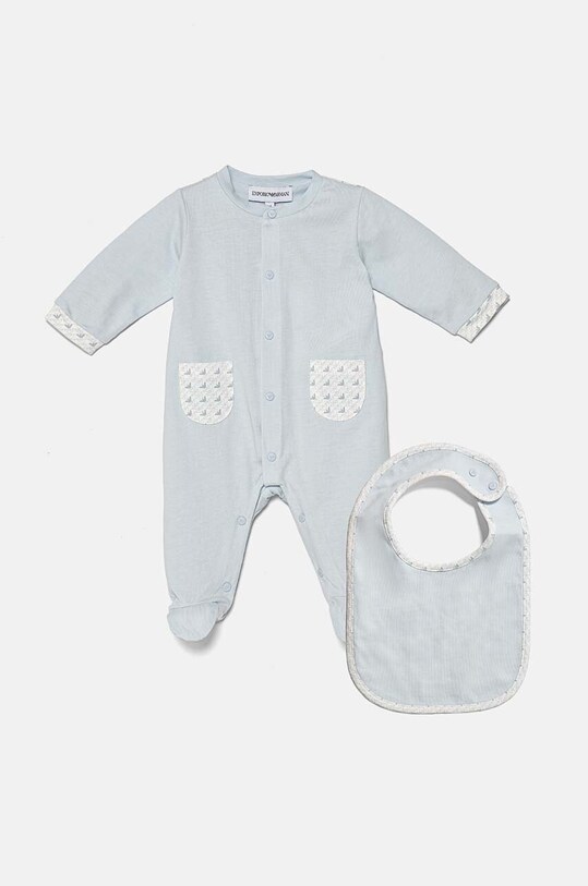 Emporio Armani body bawełniane niemowlęce niebieski EY000009.AF10913