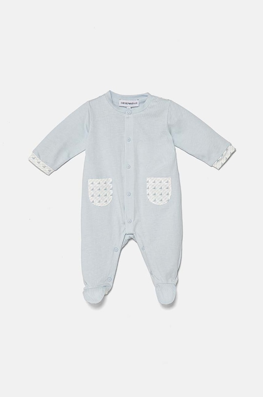 Emporio Armani body bawełniane niemowlęce EY000009.AF10913 niebieski AW24
