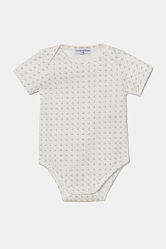 Emporio Armani body din bumbac pentru bebelusi 2-pack EY000010.AF10913 bej SS25