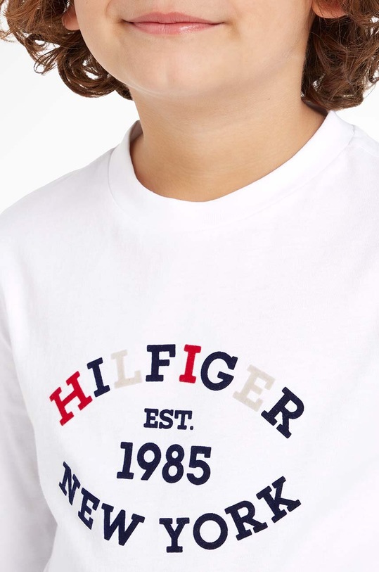 Detská bavlnená košeľa s dlhým rukávom Tommy Hilfiger KB0KB08659.9BYH.92.122 biela