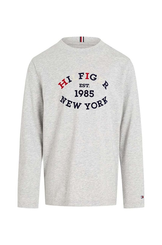 Detská bavlnená košeľa s dlhým rukávom Tommy Hilfiger KB0KB08659.9BYH.92.122 sivá AW24