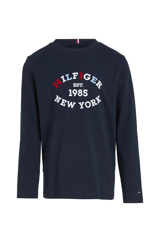 Detská bavlnená košeľa s dlhým rukávom Tommy Hilfiger KB0KB08659.9BYH.92.122 tmavomodrá AW24