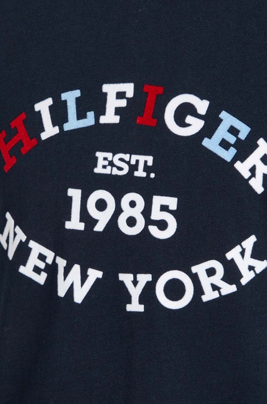 Detská bavlnená košeľa s dlhým rukávom Tommy Hilfiger tmavomodrá KB0KB08659.9BYH.92.122