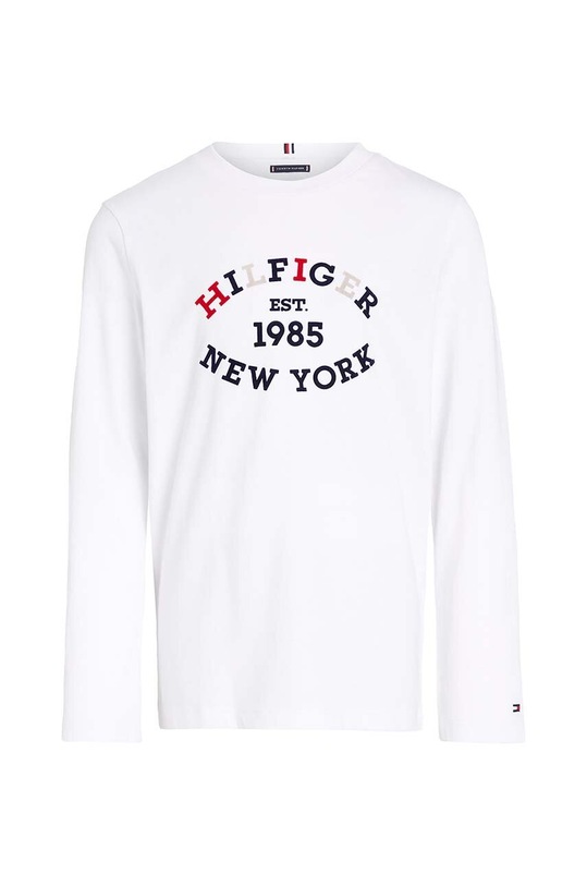 Detská bavlnená košeľa s dlhým rukávom Tommy Hilfiger KB0KB08659.9BYH.128.176 biela AW24