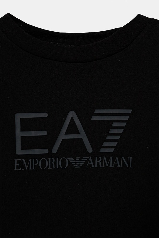Chłopiec EA7 Emporio Armani longsleeve bawełniany dziecięcy 6DBT63.BJ02Z czarny