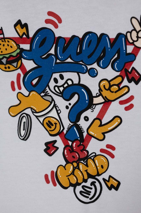 Chlapec Detské bavlnené tričko s dlhým rukávom Guess I4YI02.K8HM4.9BYH biela