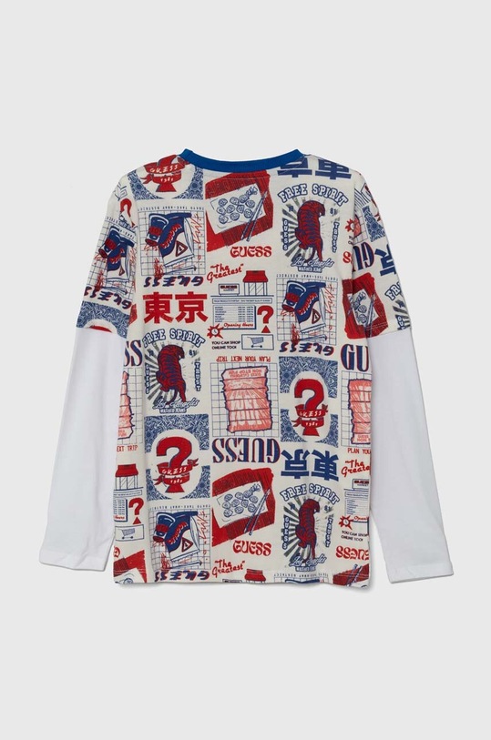 Dětské bavlněné tričko s dlouhým rukávem Guess L4YI05.K8HM3.9BYH bílá AW24