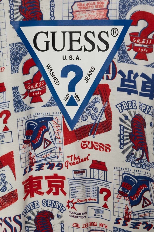 CHLAPEC Dětské bavlněné tričko s dlouhým rukávem Guess L4YI05.K8HM3.9BYH bílá