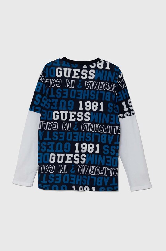 Хлопковый детский лонгслив Guess L4YI05.K8HM3.9BYH голубой AW24