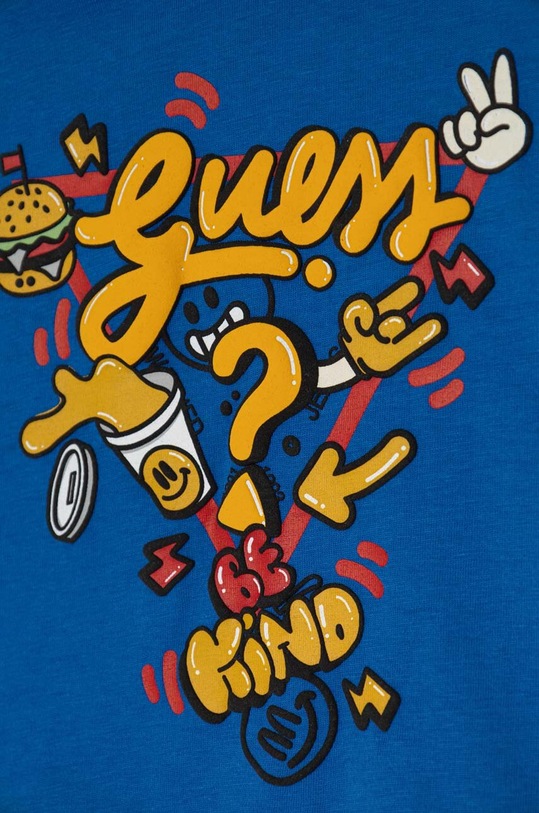 Chłopiec Guess longsleeve bawełniany dziecięcy N4YI13.K8HM4.9BYH niebieski