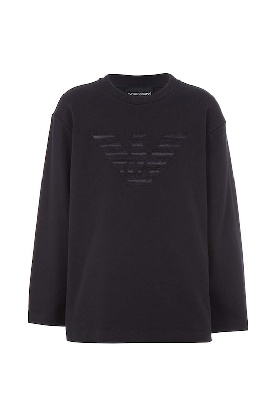 Хлопковый детский лонгслив Emporio Armani аппликация чёрный 6D4TJC.3J5VZ