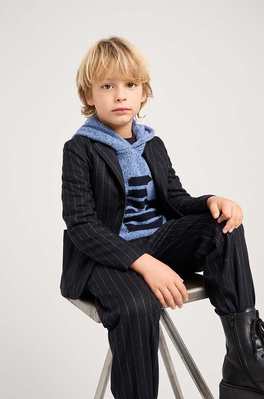Дитячий бавовняний лонгслів Emporio Armani чорний 6D4TJC.3J5VZ