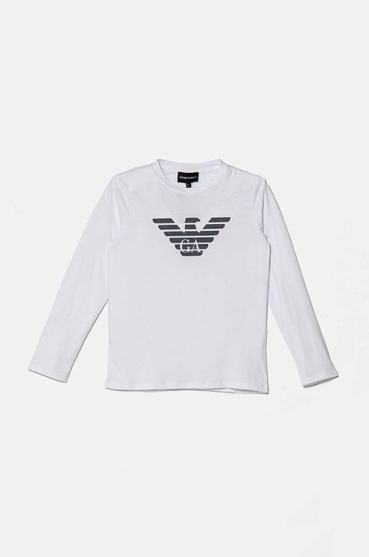 Emporio Armani longsleeve bawełniany dziecięcy nadruk biały 8N4TN6.1JPZZ