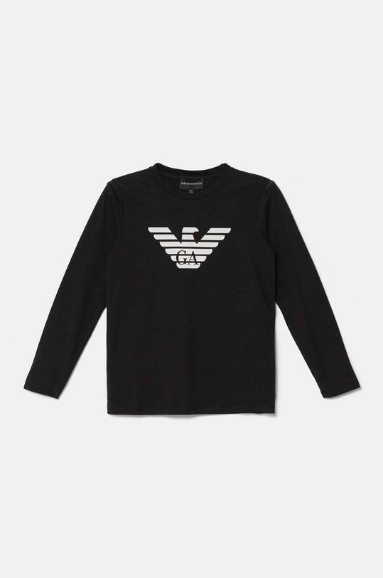 Emporio Armani longsleeve bawełniany dziecięcy nadruk czarny 8N4TN6.1JPZZ