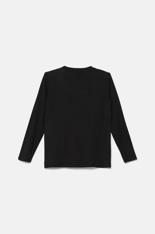 Дитячий бавовняний лонгслів Emporio Armani 8N4TN6.1JPZZ чорний AW24