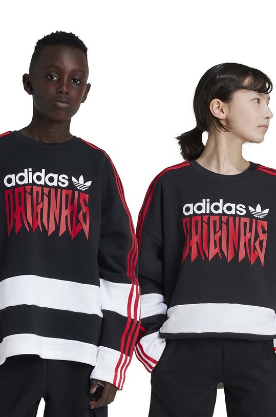 Παιδική βαμβακερή μπλούζα adidas Originals CREW χωρίς κουκούλα λευκό IZ4629
