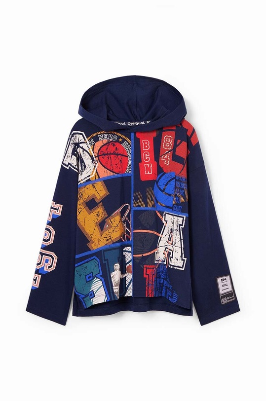 Desigual longsleeve din bumbac pentru copii MICKEY MOUSE 24WBTK11 negru AW24