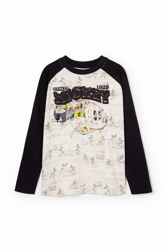 Хлопчик Дитячий бавовняний лонгслів Desigual MICKEY MOUSE 24WBTK10 чорний