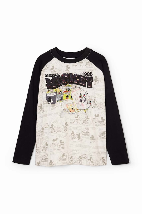 Chłopiec Desigual longsleeve bawełniany dziecięcy MICKEY MOUSE 24WBTK10 czarny