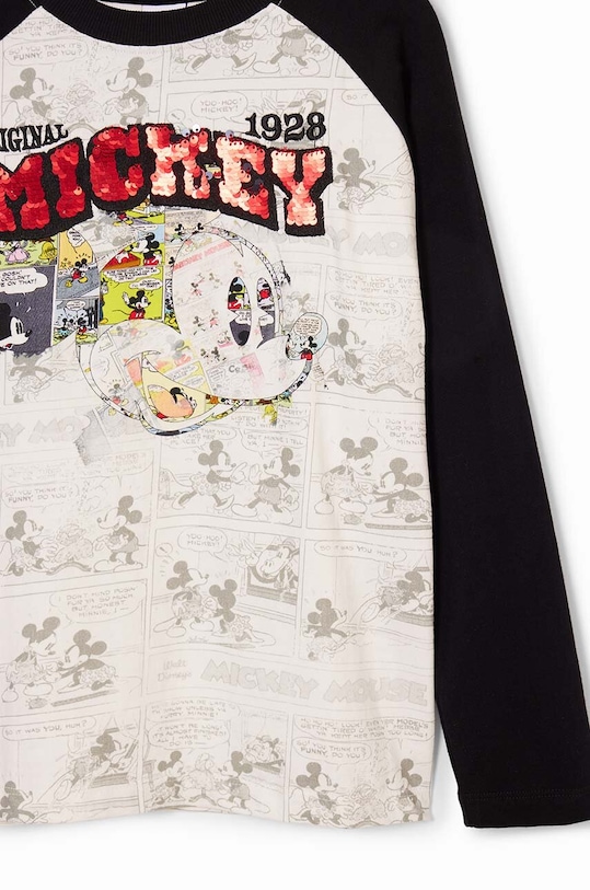 Desigual longsleeve bawełniany dziecięcy MICKEY MOUSE 24WBTK10 czarny
