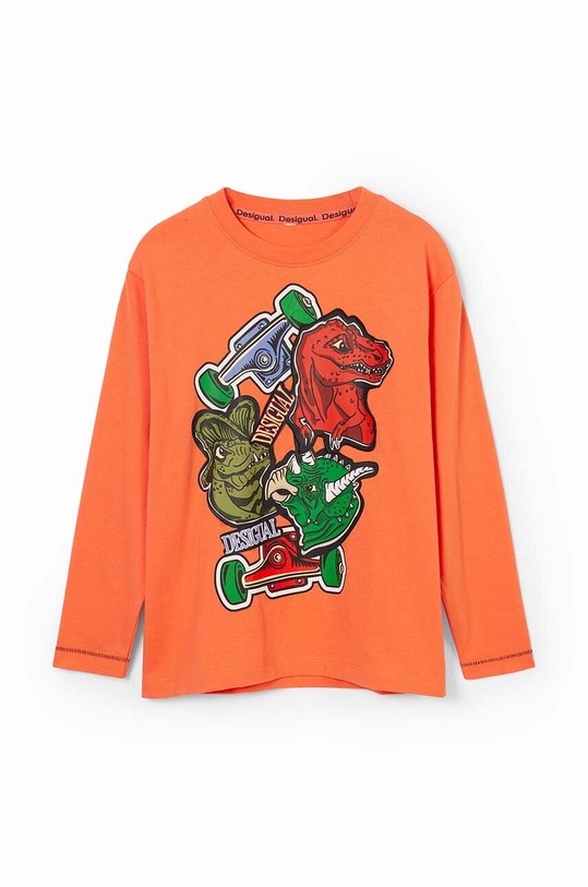Desigual longsleeve din bumbac pentru copii 24WBTK07 portocaliu AW24