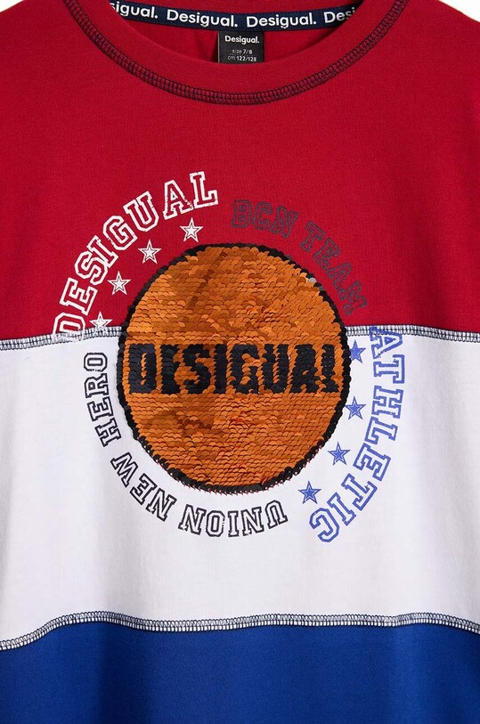 Хлопковый детский лонгслив Desigual 24WBTK05 тёмно-синий AW24