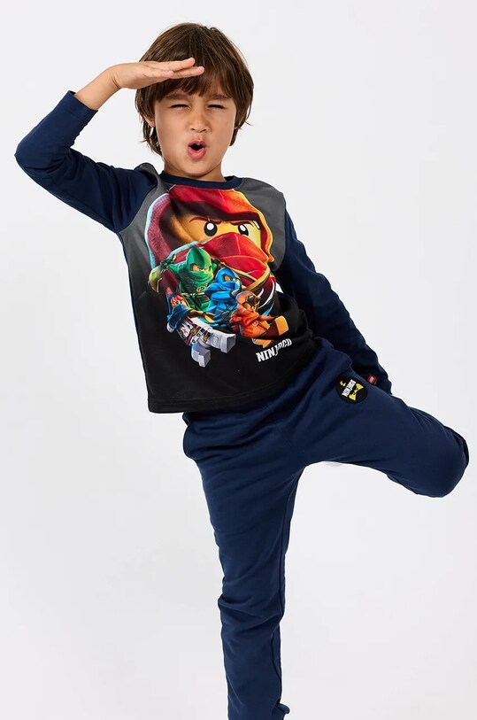 Lego longsleeve din bumbac pentru copii LWTANO 619 print bleumarin 12011292