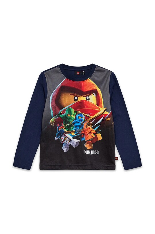 Lego longsleeve din bumbac pentru copii LWTANO 619 12011292 bleumarin AW24