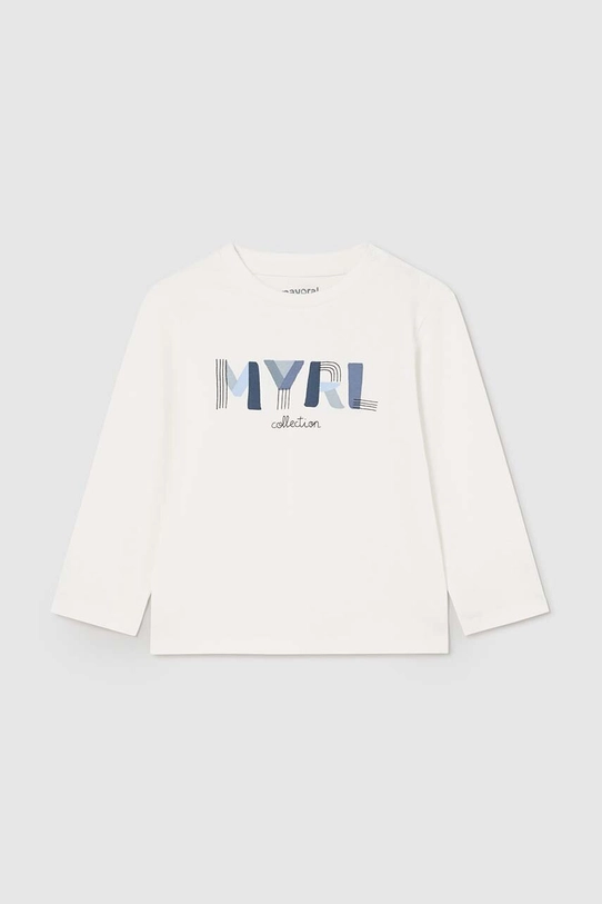 Mayoral longsleeve bawełniany niemowlęcy nadruk beżowy 108.3E.Baby.9BYH