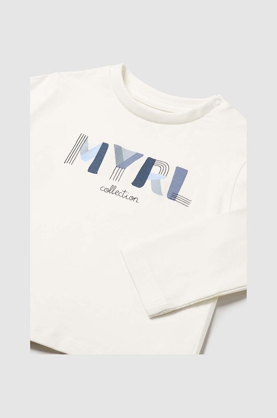 Mayoral longsleeve bawełniany niemowlęcy 108.3E.Baby.9BYH beżowy AW24