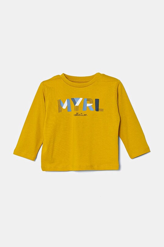 Mayoral longsleeve din bumbac pentru bebeluși print galben 108.3E.Baby.9BYH
