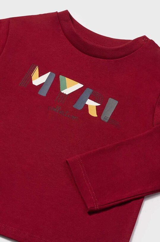 Бавовняний лонгслів для немовлят Mayoral 108.3E.Baby.9BYH бордо AW24