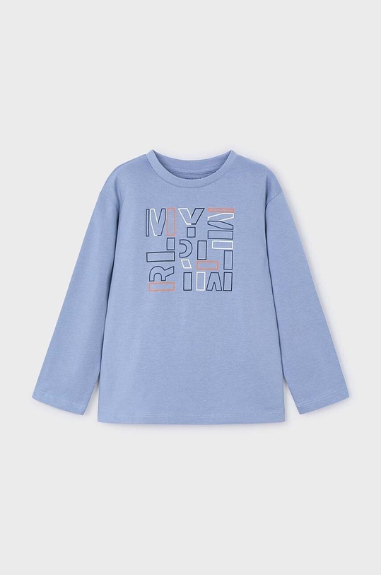 Mayoral longsleeve bawełniany dziecięcy nadruk niebieski 173.5C.Mini.9BYH