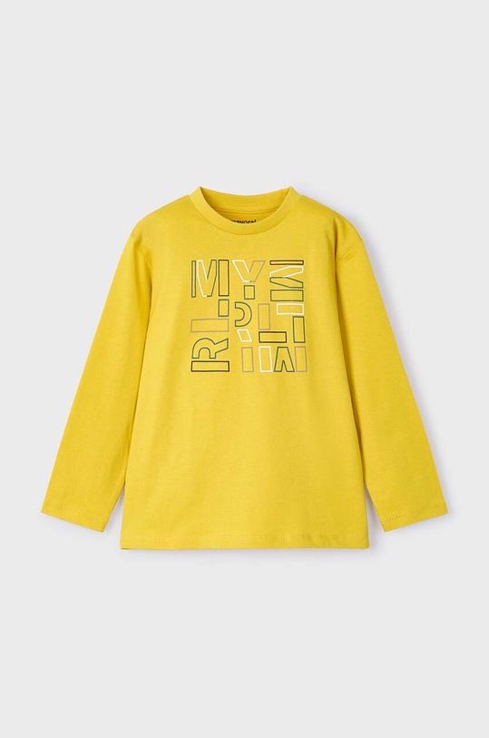 Mayoral longsleeve bawełniany dziecięcy nadruk żółty 173.5C.Mini.9BYH