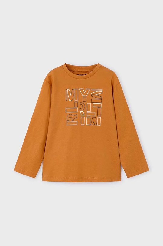 Mayoral longsleeve bawełniany dziecięcy nadruk pomarańczowy 173.5C.Mini.9BYH