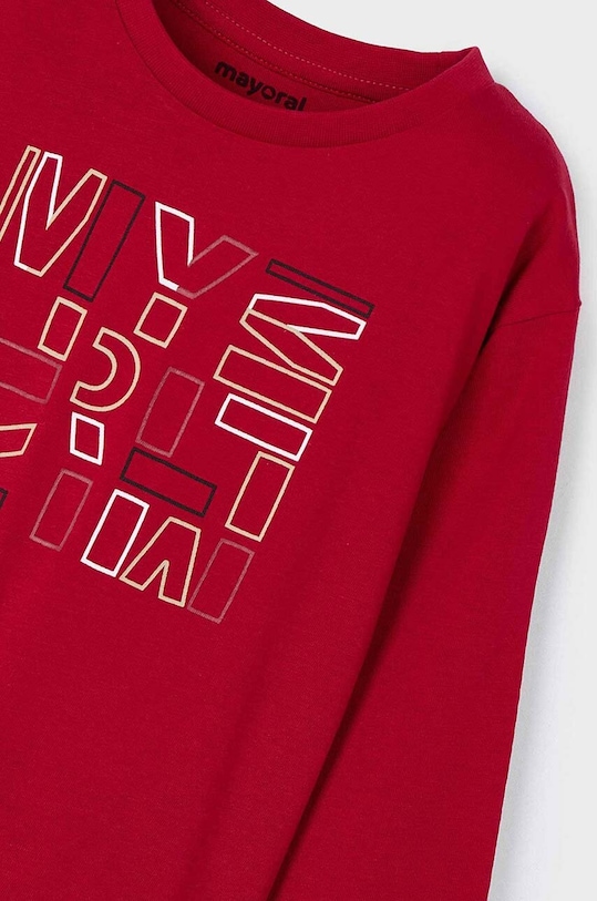 Mayoral longsleeve bawełniany dziecięcy 173.5C.Mini.9BYH czerwony AW24