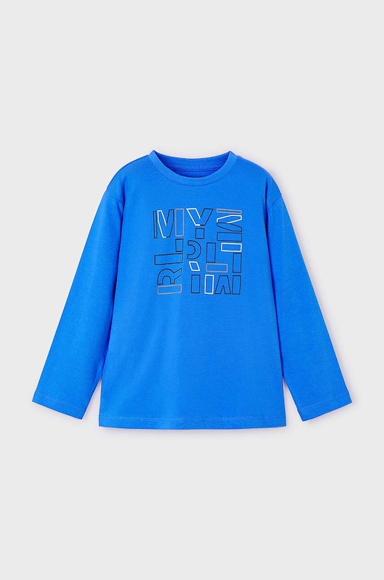 Dětské bavlněné tričko s dlouhým rukávem Mayoral kulatý modrá 173.5C.Mini.9BYH